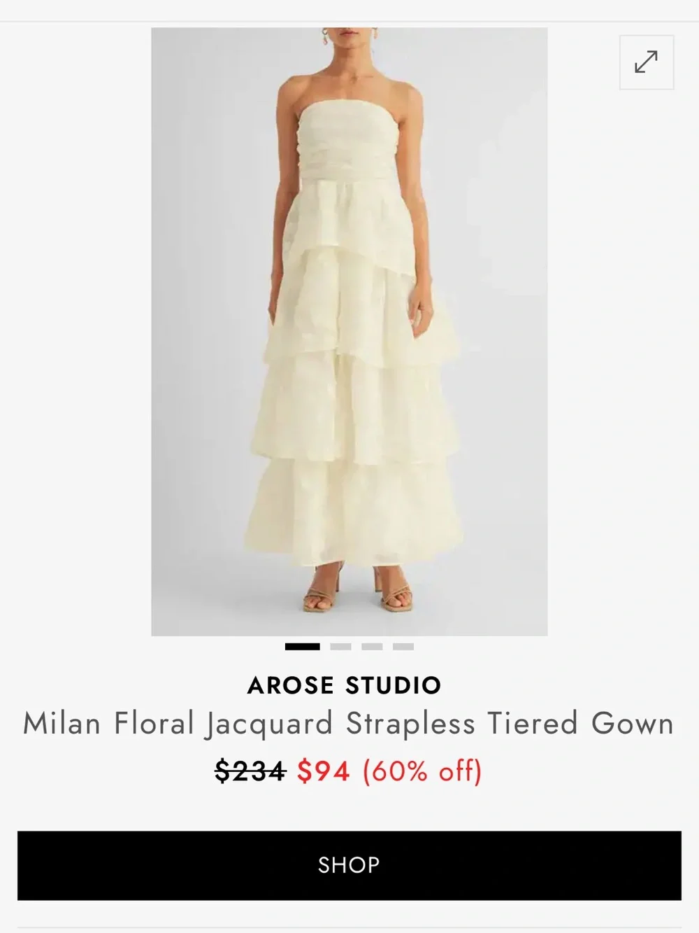 Editorialist Arose Studio Cream Tiered Floral Dress